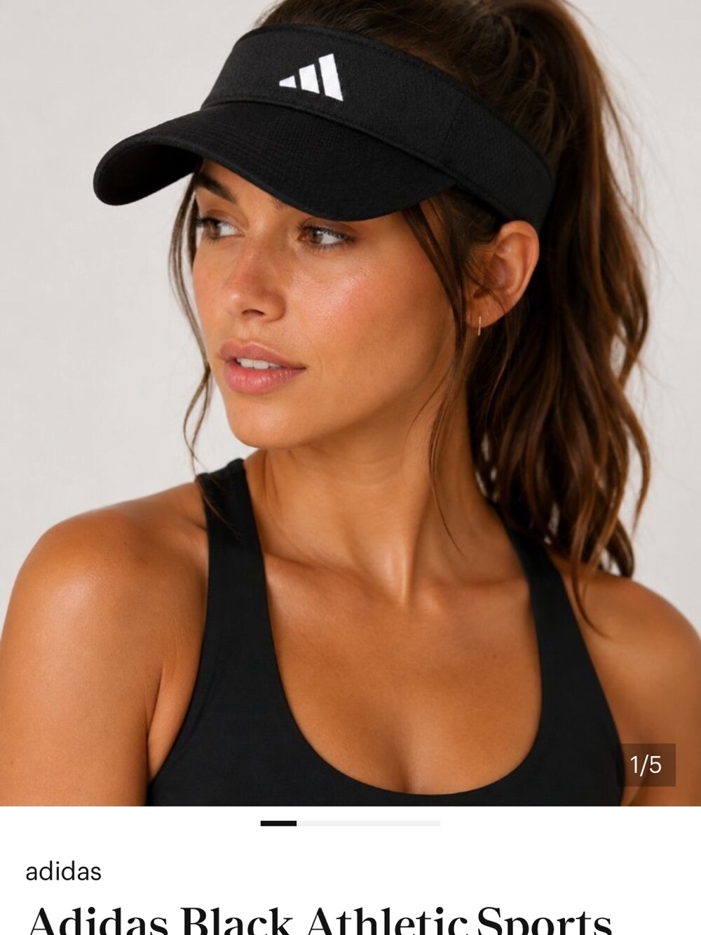 adidas Black Womens Sport Visor with Silver Logo